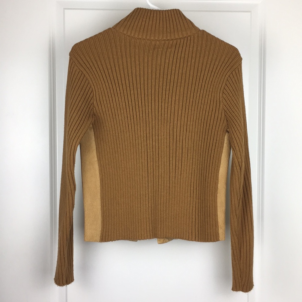 Suede + Chunky Rib Knit Jacket - Picture 5 of 5